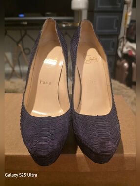 Christian Louboutin  Python-Texture Pointed Pumps